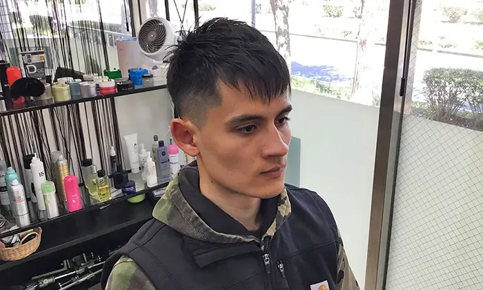 つくば市の理容室LA-Rのリタリーカット・ダウンバングクルーカットのヘアスタイル写真